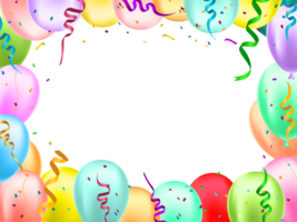 aniversário fronteira com balões transparente png