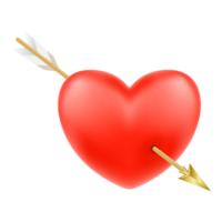 Heart with Gold Arrow PNG