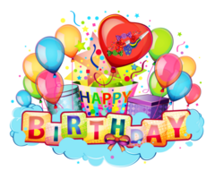 content anniversaire décor transparent png