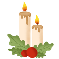 Weihnachten Kerze mit Kirsche png