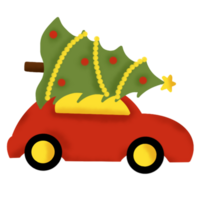 car with christmas tree png