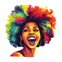 AI generated Charming afro girl concept for your project png