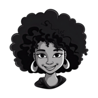 AI generated Mesmerizing afro girl concept for your project png