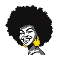 AI generated Gorgeous afro girl character design for your project png