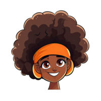 AI generated Stunning afro girl artwork for your exhibition png