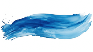 AI generated Vibrant Blue Watercolor Brush Strokes Isolated on Transparent Background png