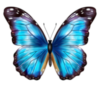 AI generated Beautiful blue butterfly isolated on a transparent background. png