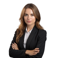 AI generated Business woman portrait isolated on a transparent background. png