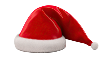 ai generiert festlich rot Santa Hut mit transparent Hintergrund png