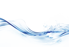 ai généré dynamique bleu l'eau vague isolé sur transparent Contexte png