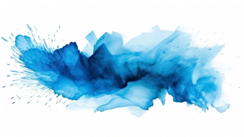 AI generated Vibrant Blue Watercolor Brush Strokes Isolated on Transparent Background png