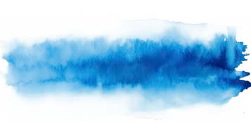 AI generated Vibrant Blue Watercolor Brush Strokes Isolated on Transparent Background png