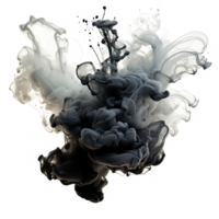 AI generated ink explsion isolated on a transparent background. png