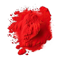 ai généré brillant rouge Holi peindre isolé sur transparent Contexte. png
