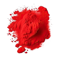 ai generado brillante rojo holi pintar aislado en transparente antecedentes. png