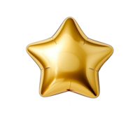 ai generiert Gold Star Ballon isoliert auf transparent Hintergrund. png