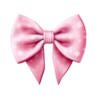 AI generated Adorable Pink Christmas Bow Tie Clipart Sublimation Design on Transparent Background png