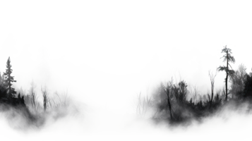 ai généré effrayant brouillard superpositions isolé sur transparent Contexte. png