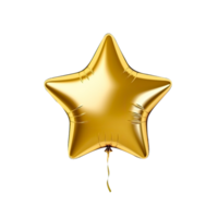 AI generated Gold star balloon isolated on transparent background. png