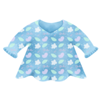 Watercolor hand drawn illustrations of cute children's clothes. Perfect for posters, postcards, baby shower, packaging, invitations, greeting card, template design. png