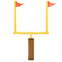 Hand draw American football field goal on transparent background png