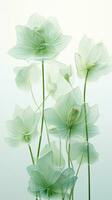 AI generated transparent lotus leaves pattern isolated background Created with generative Ai photo