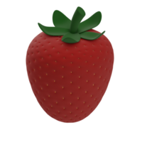 3d rendered strawberry icon isolated png