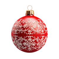 ai generiert beschwingt rot Weihnachten Ornament Ball isoliert auf transparent Hintergrund png