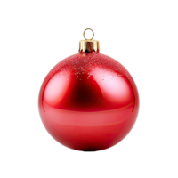 ai generiert beschwingt rot Weihnachten Ornament Ball isoliert auf transparent Hintergrund png