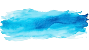 AI generated Vibrant Blue Watercolor Brush Strokes Isolated on Transparent Background png