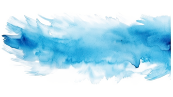 AI generated Vibrant Blue Watercolor Brush Strokes Isolated on Transparent Background png