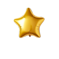 AI generated Gold star balloon isolated on transparent background. png