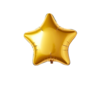 ai generiert Gold Star Ballon isoliert auf transparent Hintergrund. png