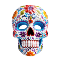 ai generiert cinco de Mayo Zucker Schädel isoliert auf transparent Hintergrund. png