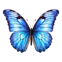 AI generated Beautiful blue butterfly isolated on a transparent background. png