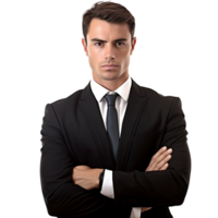 AI generated Business man portrait isolated on transparent background. png