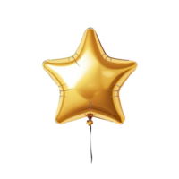 AI generated Gold star balloon isolated on transparent background. png