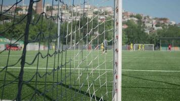 netto av en mål av en fotboll stadion video