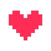 Pixel heart red 8 bit for poster pattern, print, design, elements vector
