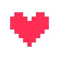 Pixel heart red 8 bit for poster pattern, print, design, elements vector