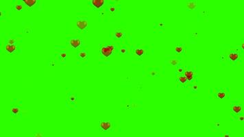 realistisch rood liefde met groen scherm video