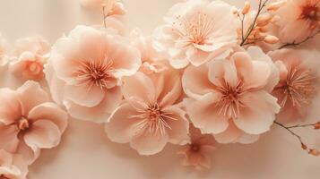 AI generated Beautiful flowers in soft color and blur style for wedding background. photo