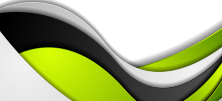 Green black grey abstract wavy corporate banner png