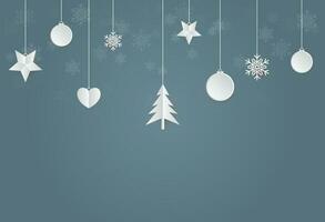 Merry Christmas landscape and Happy New Year greeting card design. Winter background banner vector