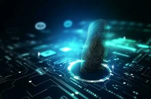AI generated Future scanning fingerprint. Generate AI photo