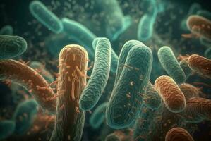 ai generado escherichia coli colonia bacterias generar ai foto