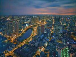 Ho Chi Minh Saigon aerial view by sunset photo