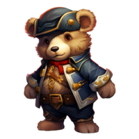 ai generato carino pirata bambino orso clipart illustrazione png