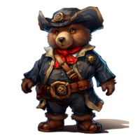 AI generated Cute Pirate Baby Bear Clipart Illustration png