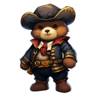 AI generated Cute Pirate Baby Bear Clipart Illustration png